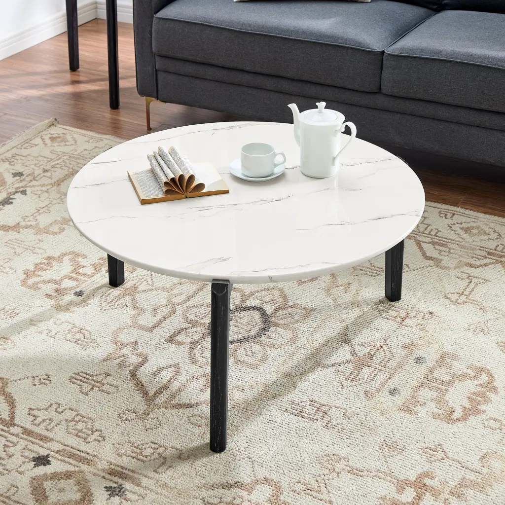 Modern Chic 36 Inch Round Small Coffee Table Living Room chuangyuan wood industry