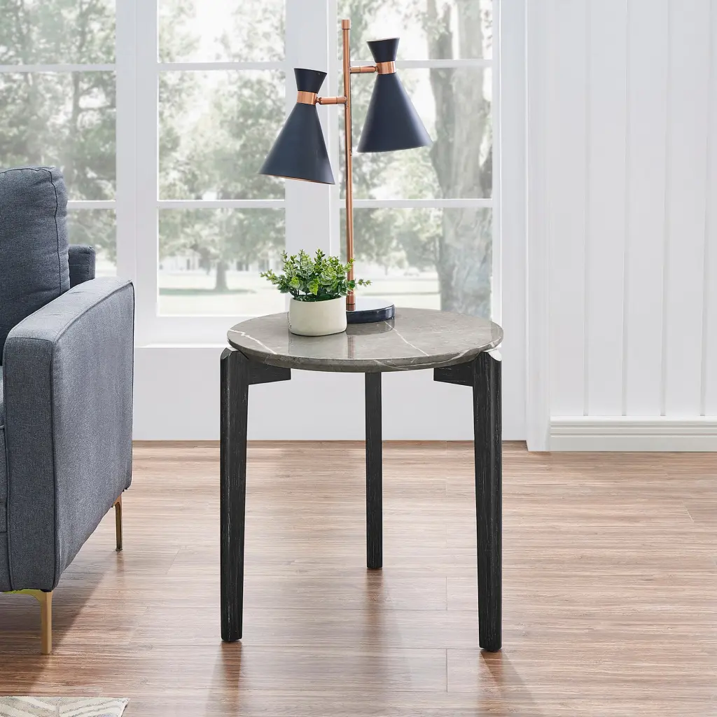 Modern Round Coffee Table 24 Inch Small Living Room Accent Table chuangyuan wood industry