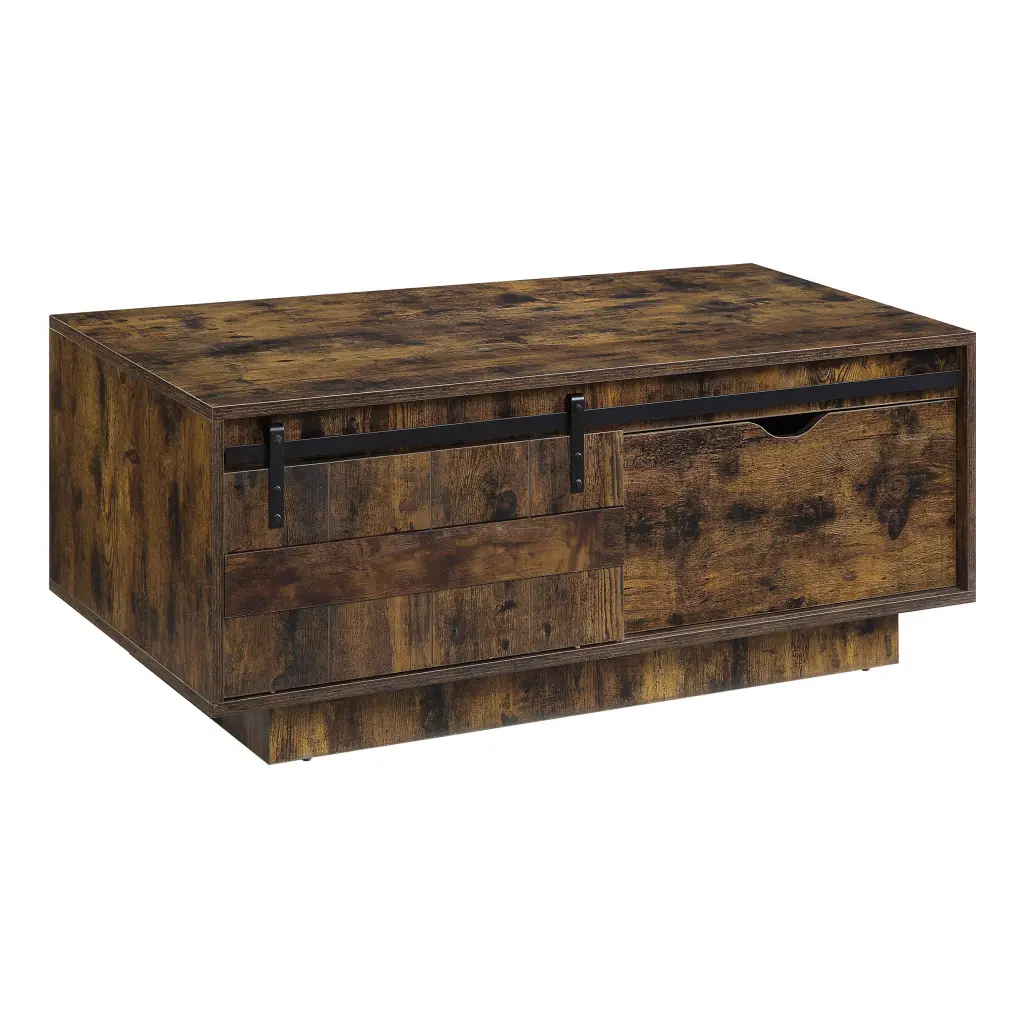 Rustic Oak Coffee Table Sliding Barn Door Rustic Living Room Furniture furniture max
