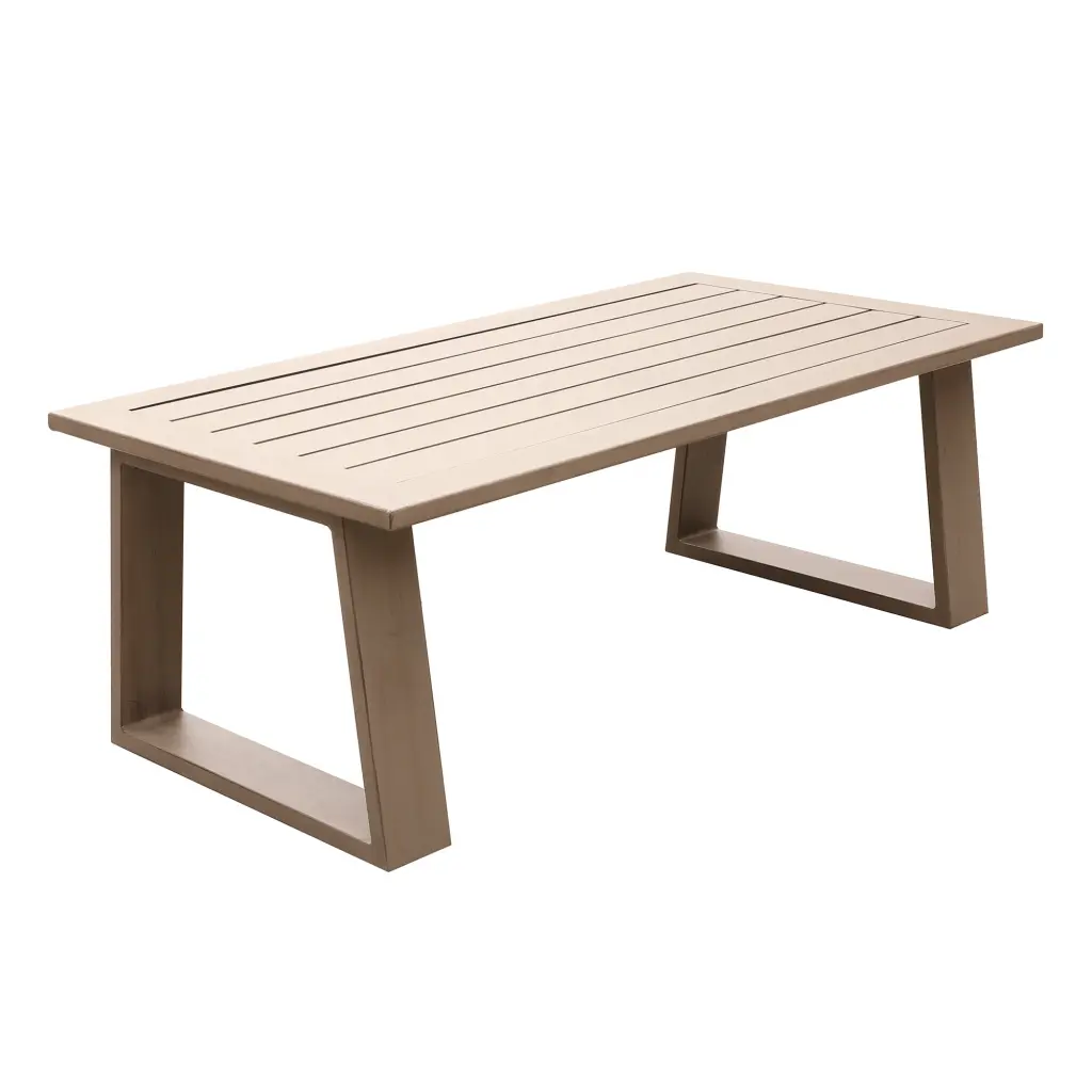 Timber Grained Pewter Light Metal Coffee Table - Modern Design gathercraft