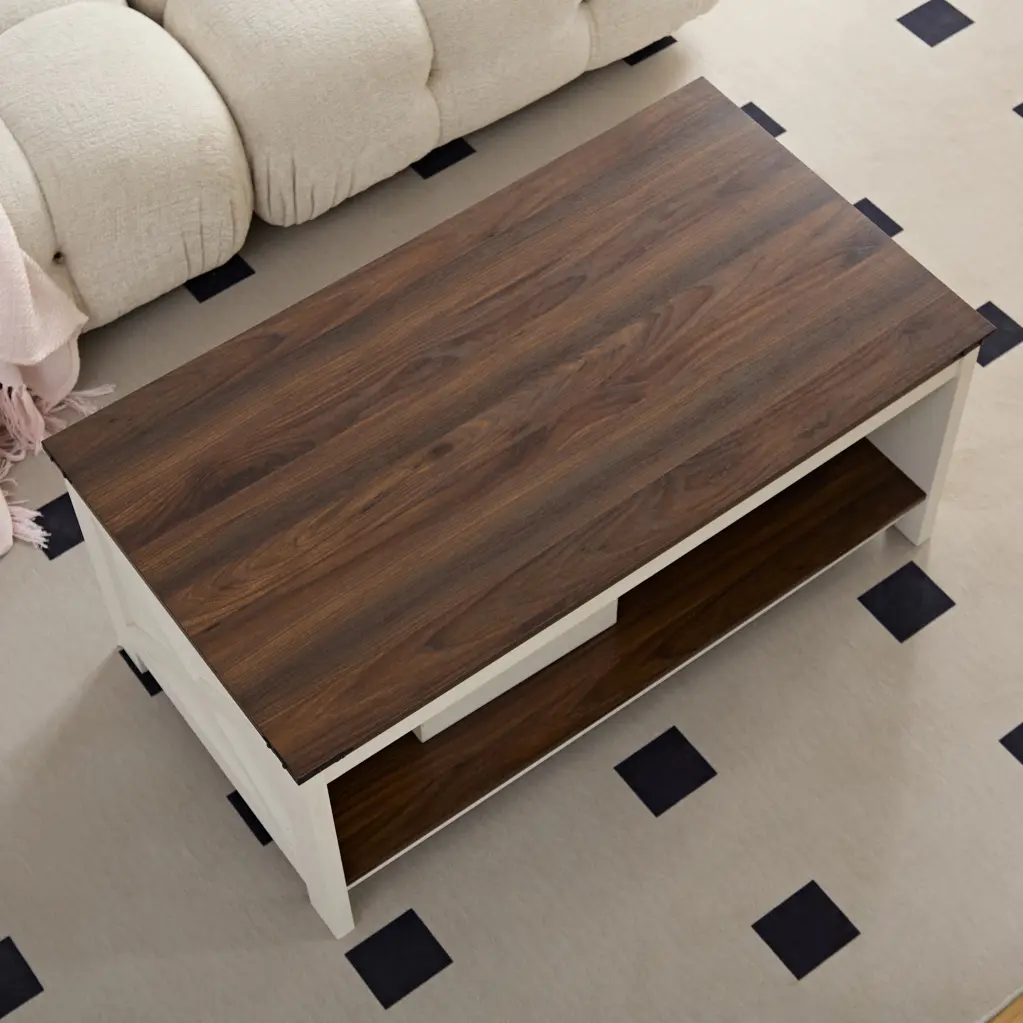 Farmhouse Coffee Table Storage Space Rural Timber Design hong kong jiacheng