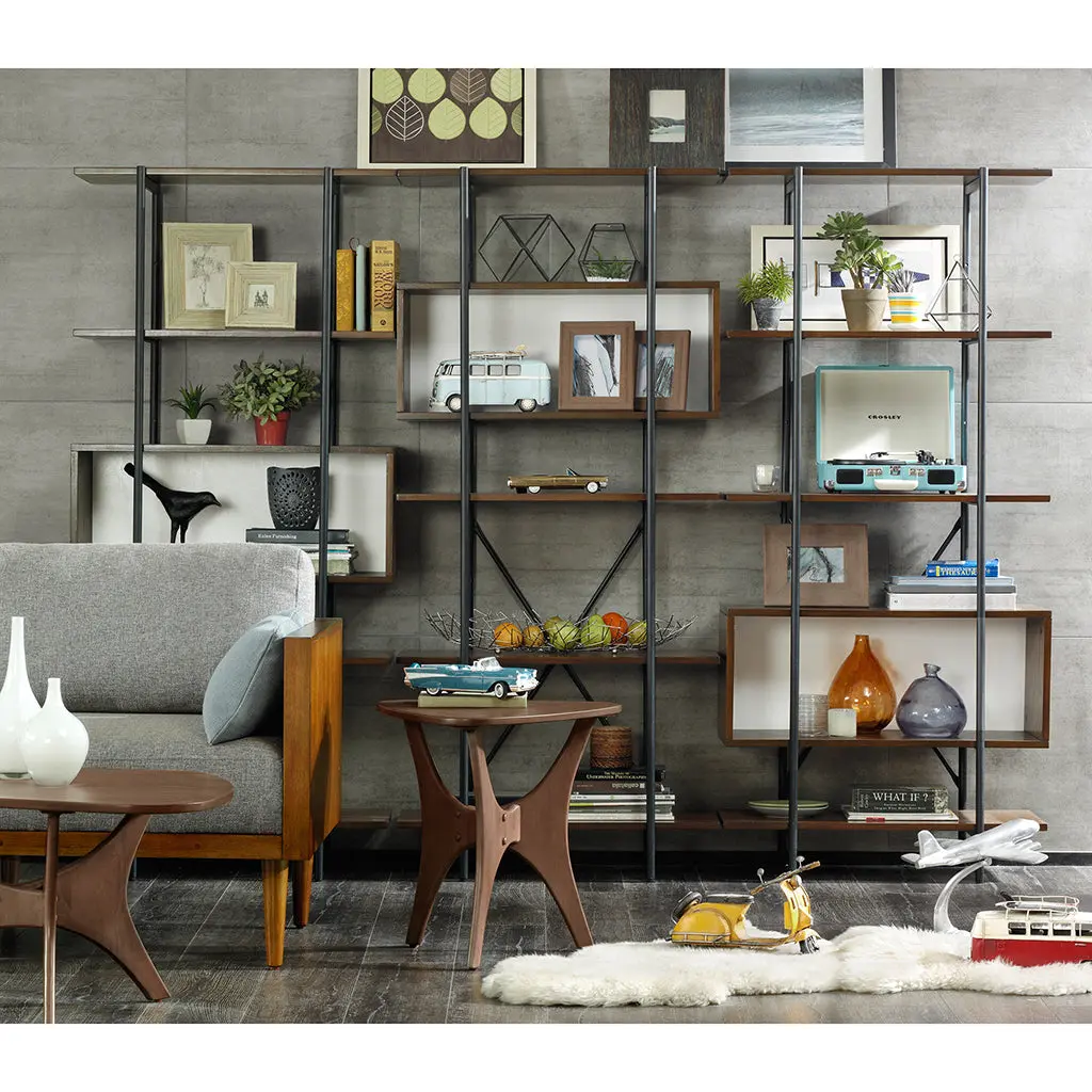 Triangle Timber Coffee Table Brown Wood Modern Living Room Furniture jla