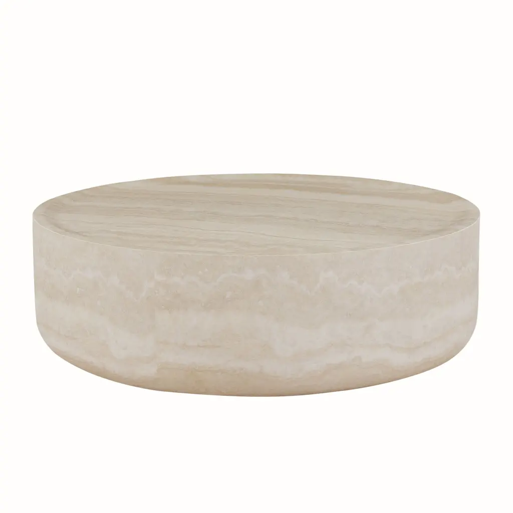 39.37 Inch Faux Mars Pattern Coffee Table Round Tea Table justone interior