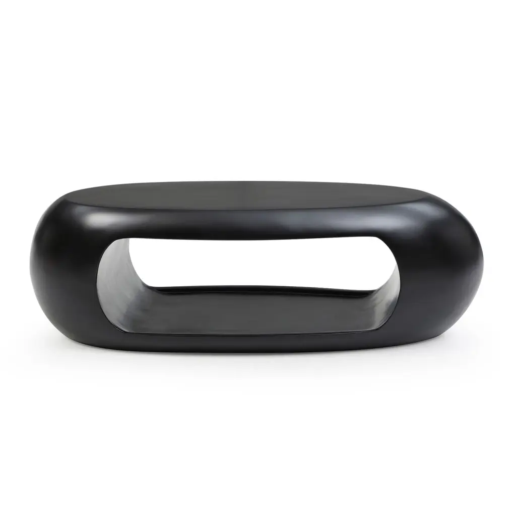 48.42 Inch Modern Oval Coffee Table Sturdy Fiberglass Center Cocktail Table justone interior