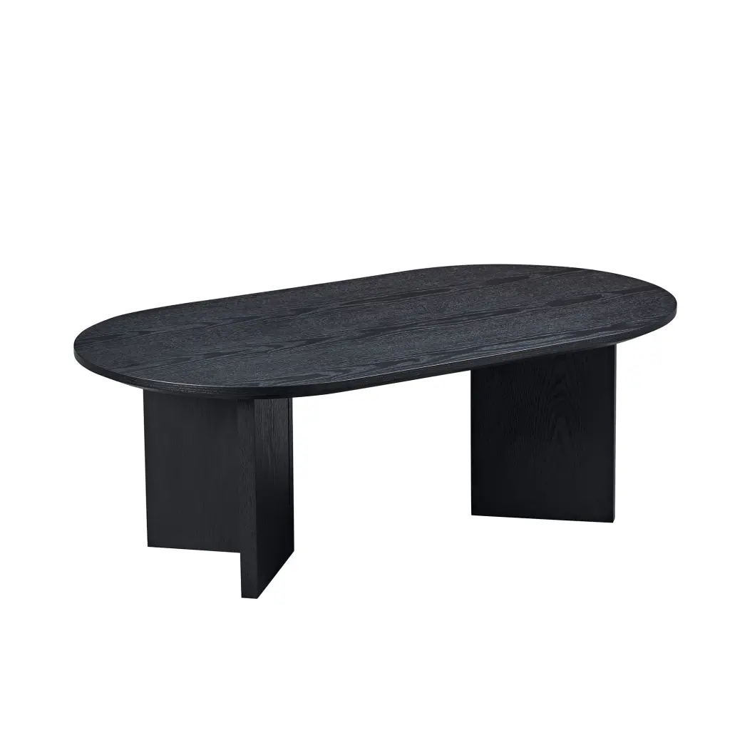 Length 39.37 Inch Modern Coffee Table MDF Oval Coffee Table Living Room justone