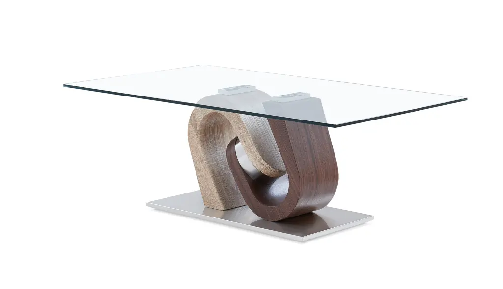 Chase Coffee Table Walnut Finish Solid Wood and MDF Construction luxe modern furniture