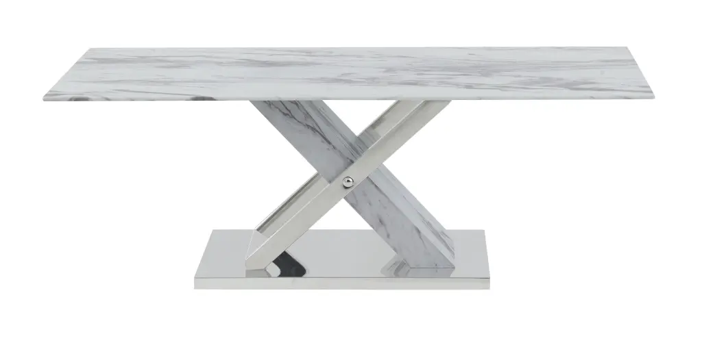 Rubble Coffee Table Marble Top Solid Wood MDF Base luxe modern furniture