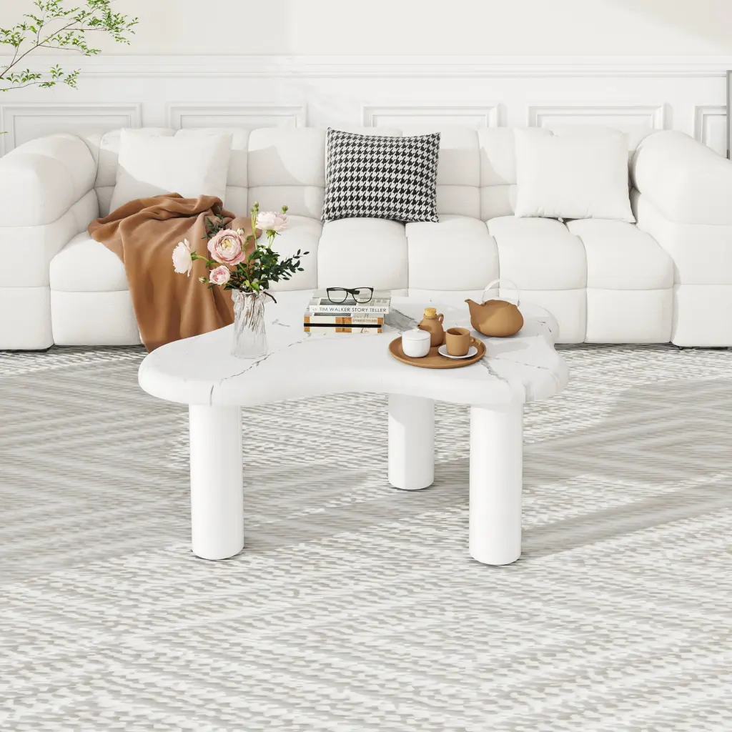 Cloud Coffee Table Classic Modern Marbling Tea Table Irregular Indoor Living Room Furniture milestone homelife