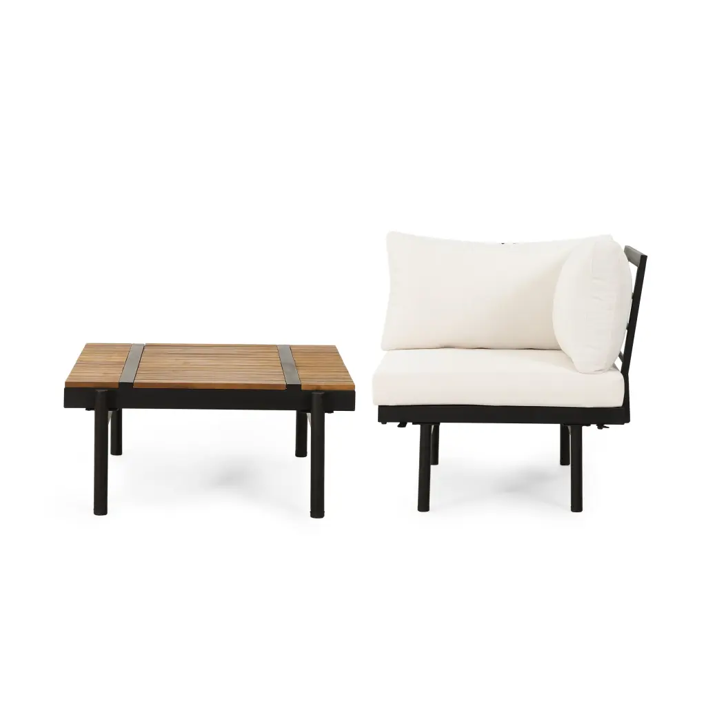 Theo Sofa Corner Coffee Table Cream Acacia Wood Living Room Furniture nh-gardenpara