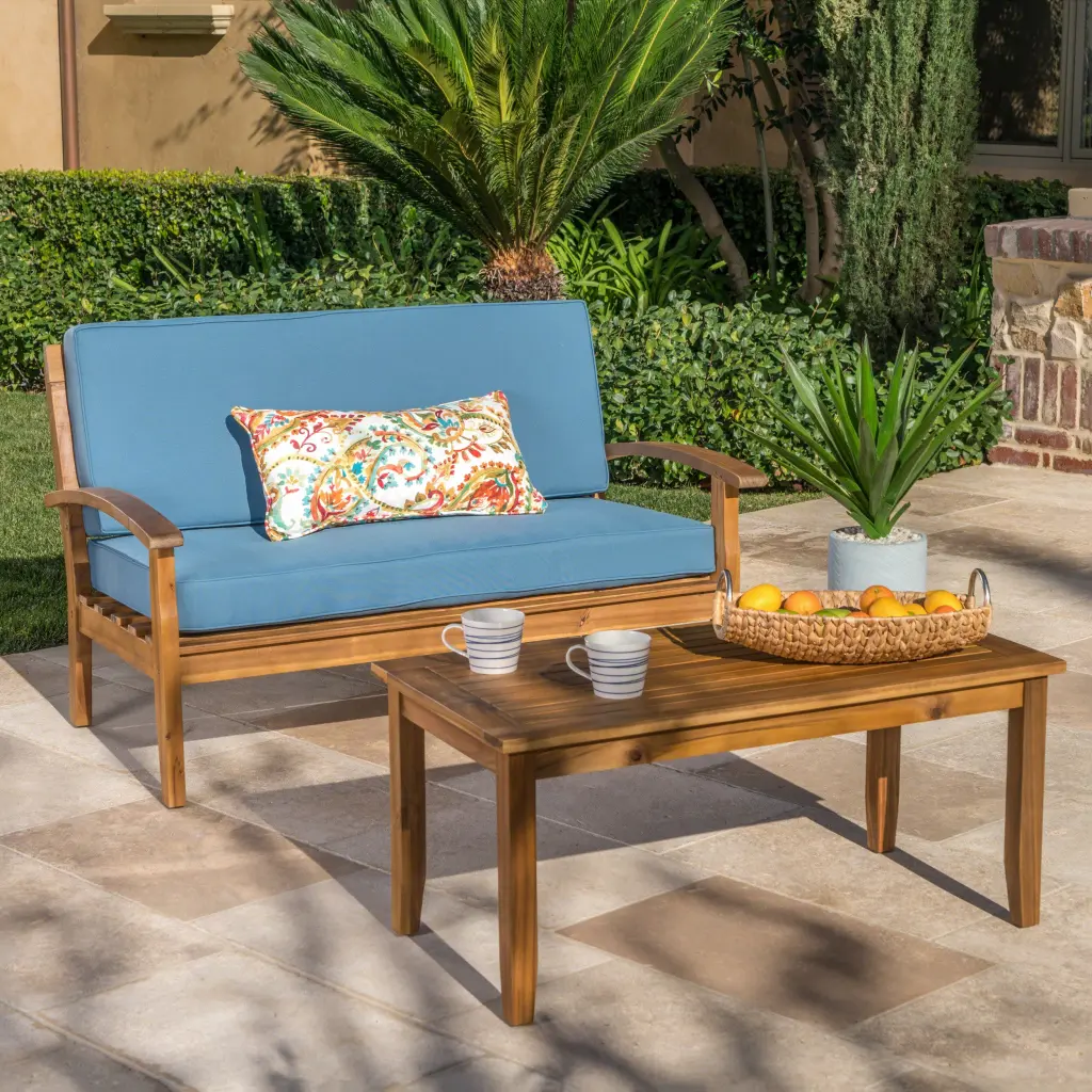 Peyton Seat Coffee Table Teak Acacia Wood - Modern Living Room Center Table nh-ihave