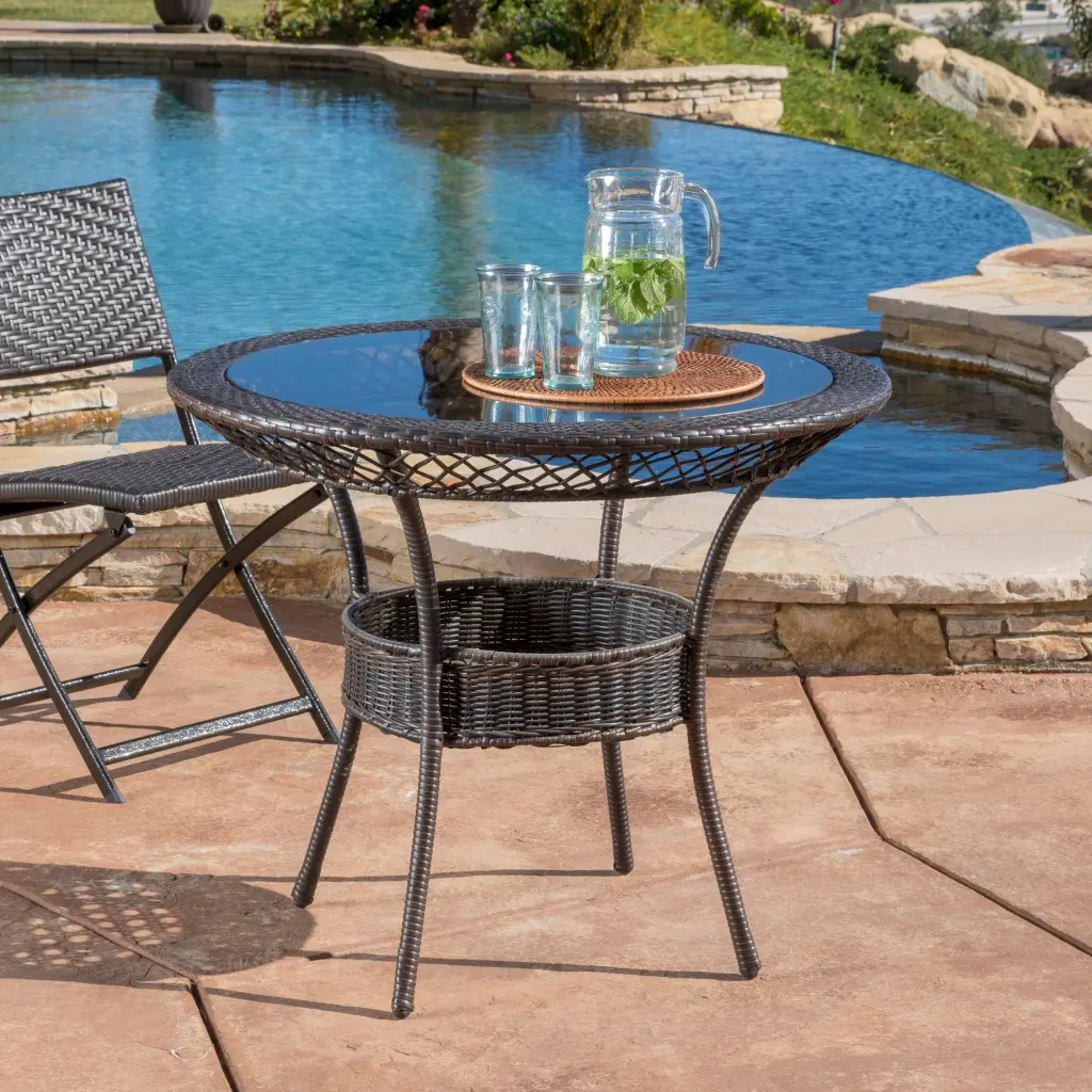 Figi PE 34 Inch Crystal Table KD Brown Multi Ferrous Metal Base nh-vivalux