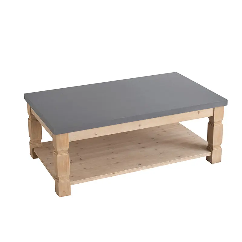 47.8X28X18.8 Inch Coffee Table Brown Gray Timber Living Room Furniture w2078