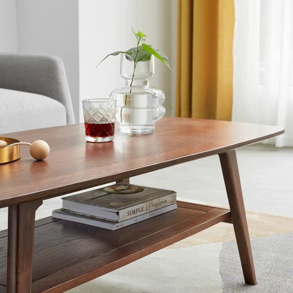 Solid Oak Wood Low Coffee Table Center Table Living Room yeswood furniture store