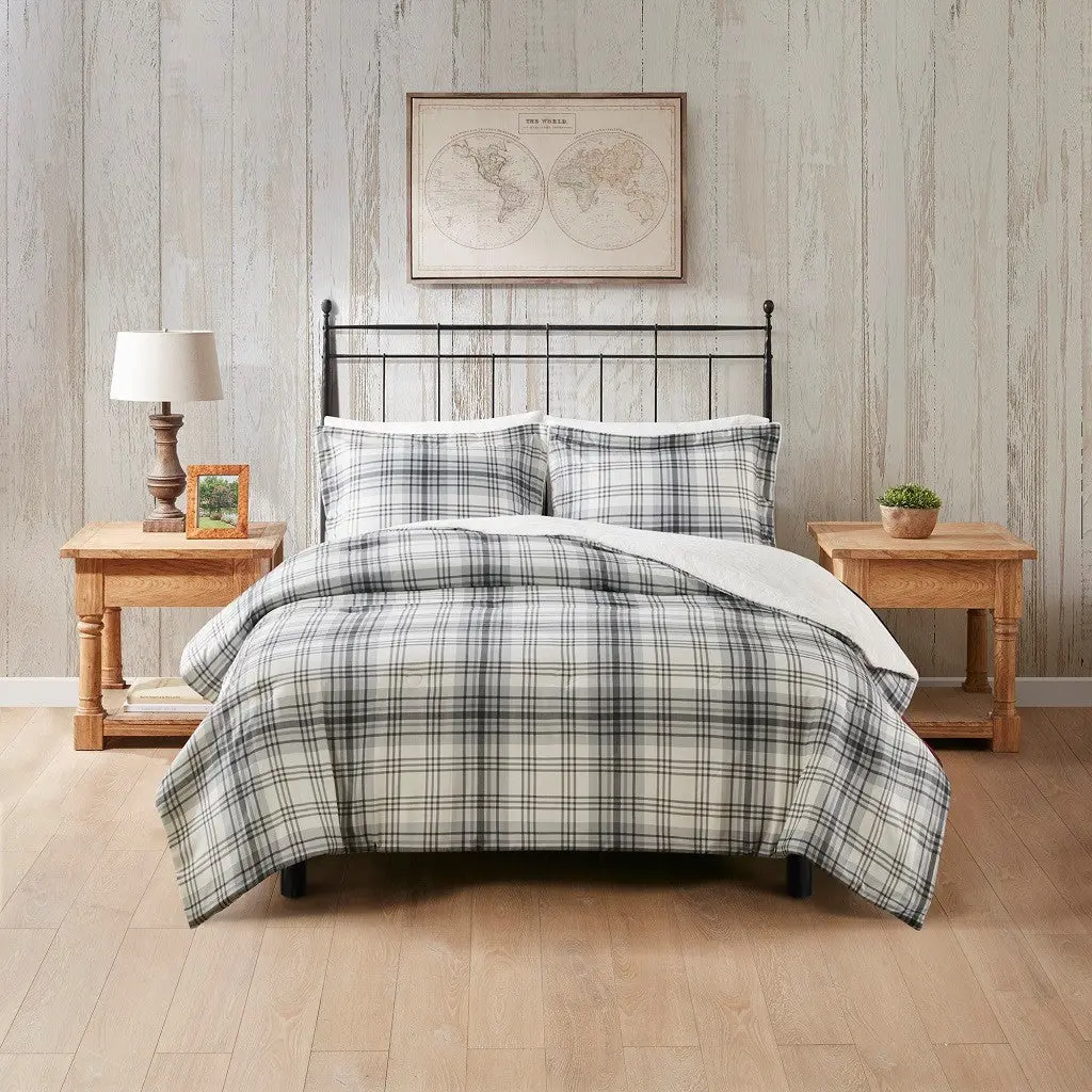 Faux Wool To Faux Fur Down Alternative Comforter Set King Size Multicolor jla