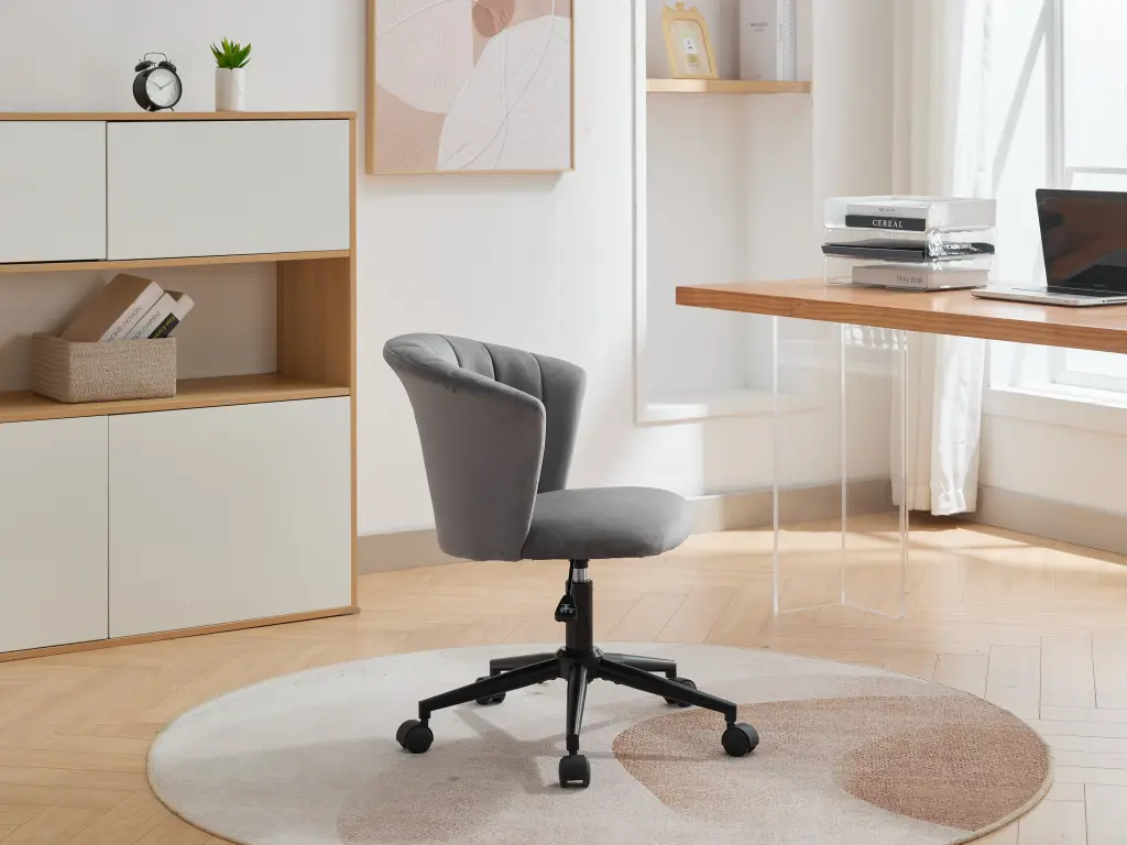 Home Stationery Chair Velvet Swivel Flower Shape Computer Desk Chair rnb