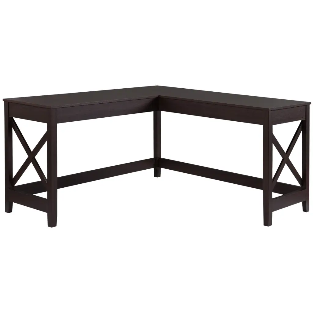 57 Inch L Shaped Corner Desk Computer Home Stationery Writing Table aosom business
