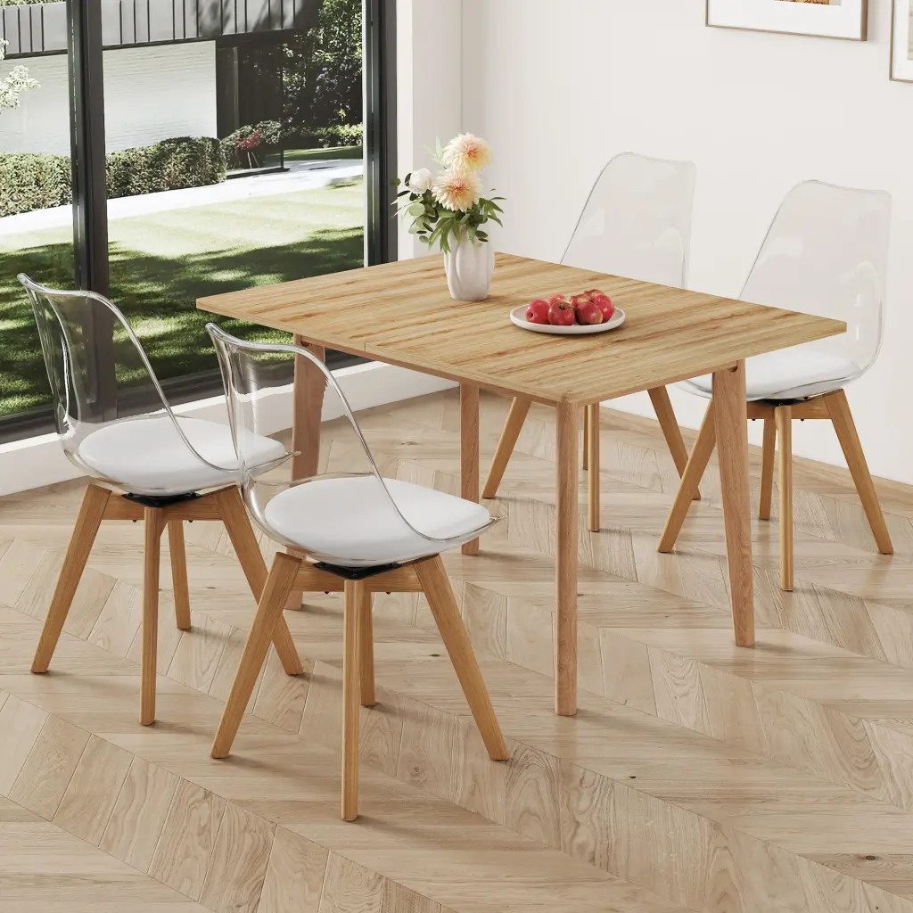 Wood Hue MFC Desktop Rubber Wooden Legs Collapsible Computer Desk droom w-1151