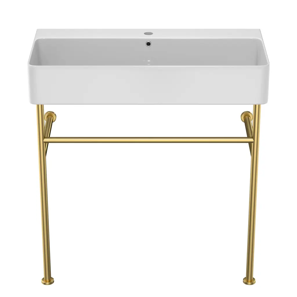 35 Inch Bathroom Console Sink Overflow Porcelain Console Sink White lordear