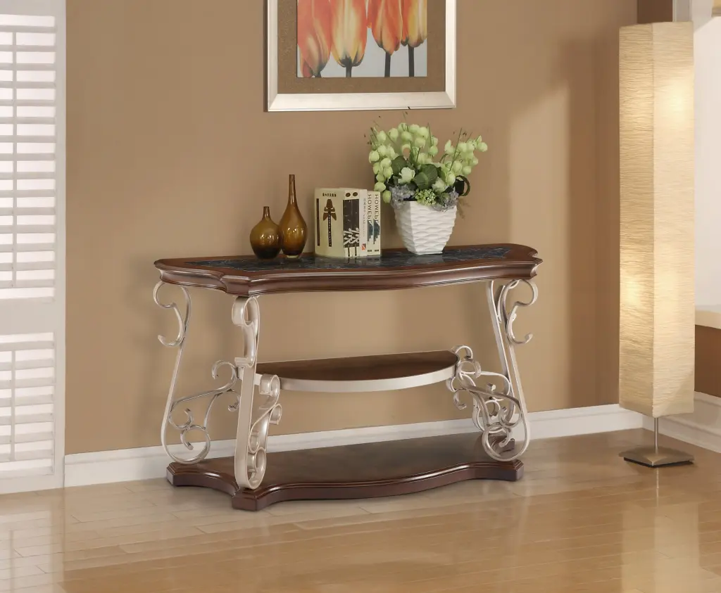 Sofa Table Marble Paper Top MDF Birch Middle Shelf Powder Coat Frame ching hing-furniture