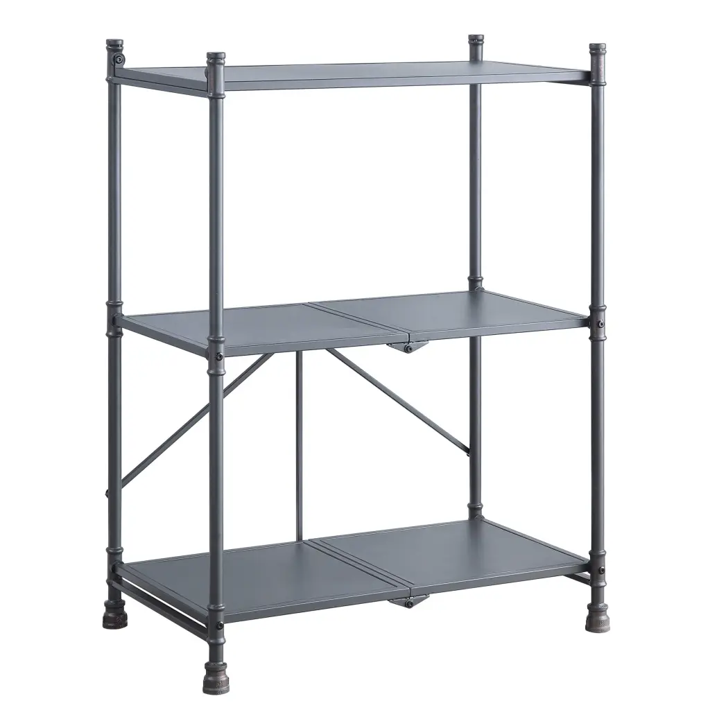 Sandy Black and Dark Bronze Hand Applied 3 Tier Console Table Black Grain furniture max