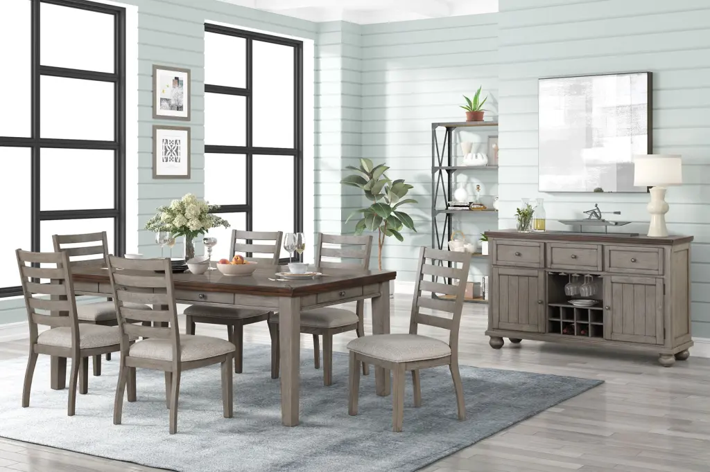 Rustic Two Tone Server Powerpack Gray Solid Timber MDF ihomefurnishings