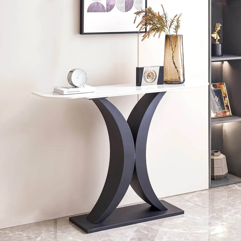 Modern Console Table Exquisite Design Adjustable Metal Frame modasi