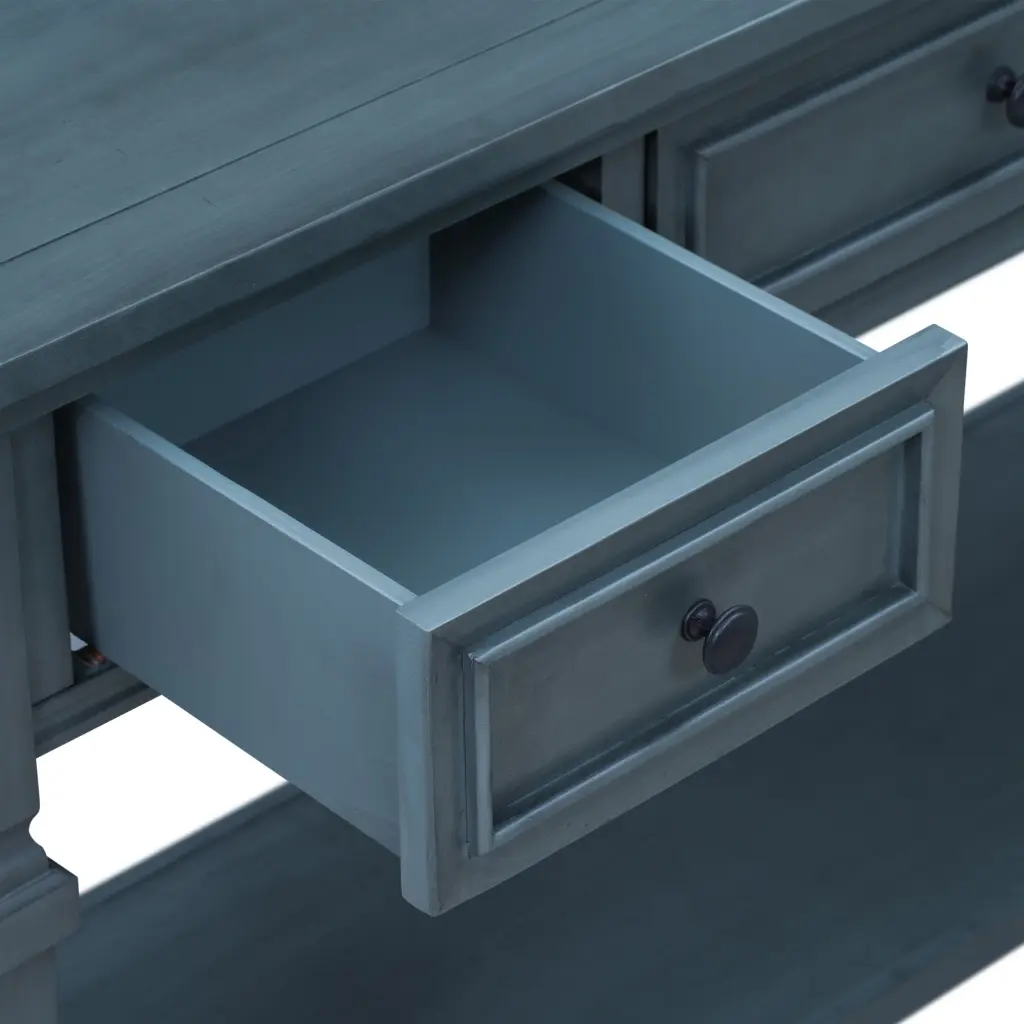 Classic Retro Style Console Table Three Top Drawers And Open Shelf trexm