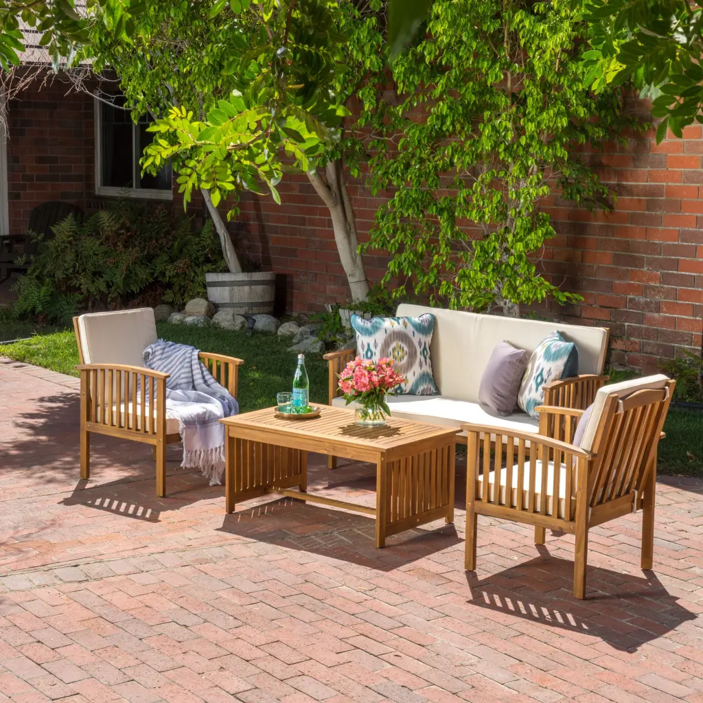 4Pc Chat Set Brown Timber nh-comfortcove