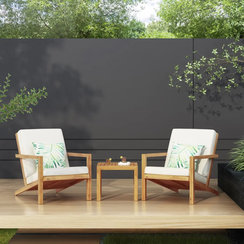 Leah 3 Piece Chat Set Teak Acacia Timber Outdoor Furniture nh-ihave