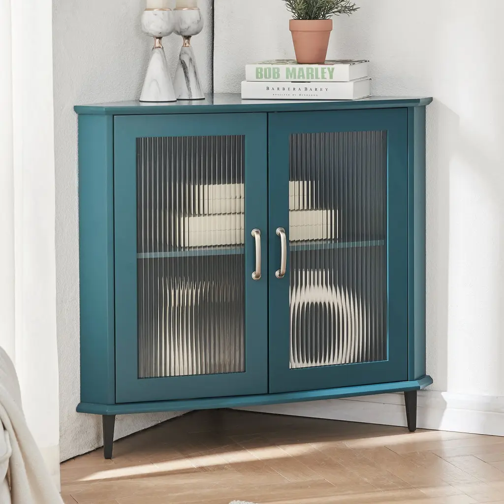 Corner Cabinet Free Standing Storage Shelf Organizer Night Stand jaydenmax