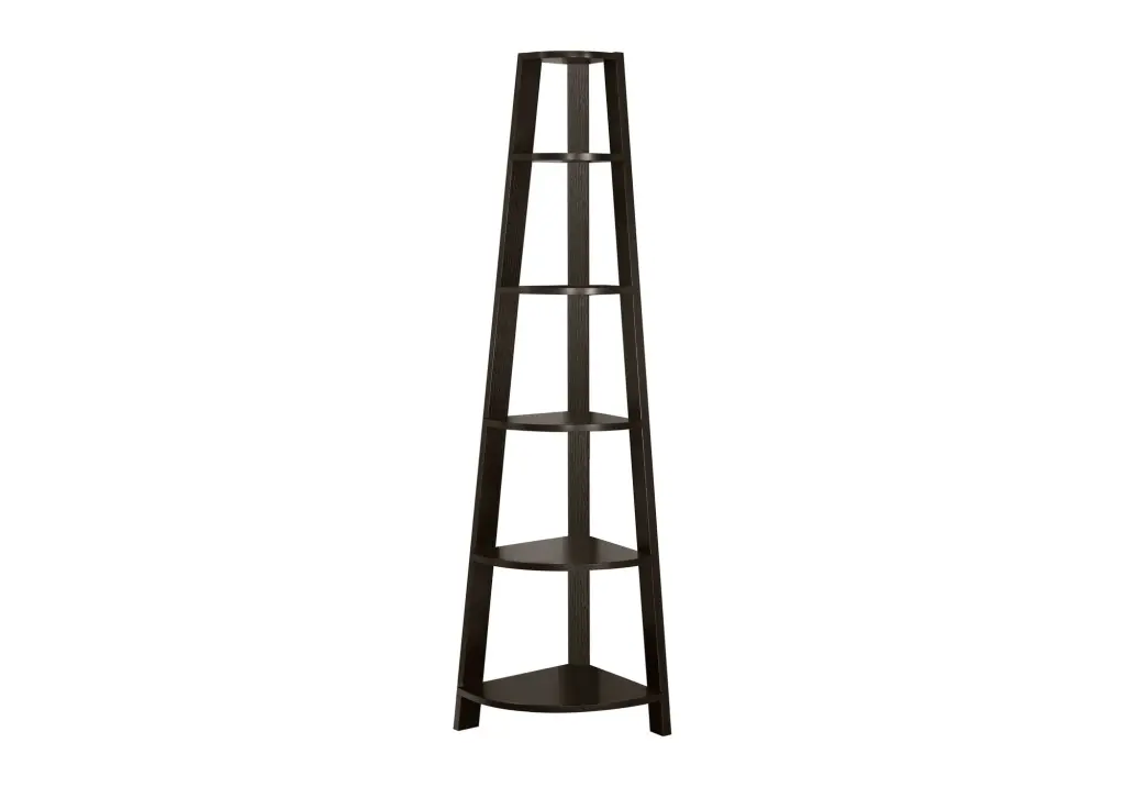 5 Tier 72 Inch Corner Bookcase Etagere Publicationshelf Bedroom b2710