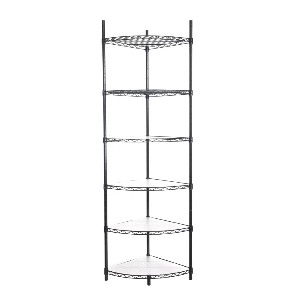 6 Tier Corner Shelf Wire Rack Customizable Metal Heavy Duty Free Standing like it