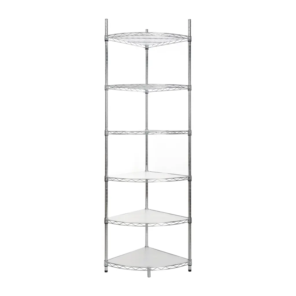 6 Tier Corner Wire Shelf Rack - Customizable Metal Heavy Duty Free Standing Storage like it