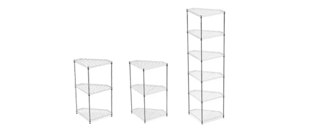 6 Tier Corner Wire Shelf Rack Pentagonal Shelves Customizable Metal like it