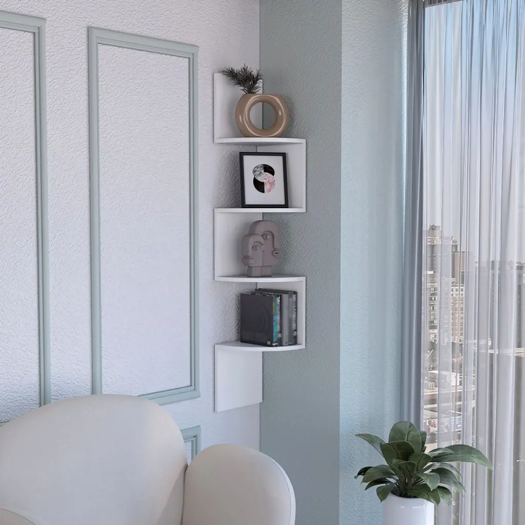 Rosset Corner Shelf Modern Full Wall Design Multiple Shelving Units Home Decor rta mubles colombia