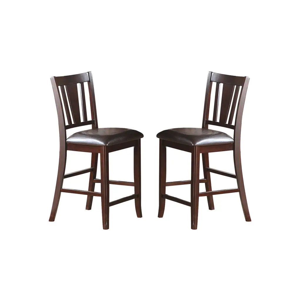 Darrell Upholstered Counter Height Chairs Dark Brown Finish Set 2 simple relax