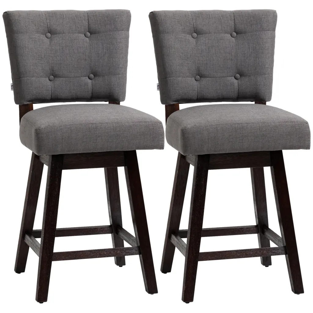 HomCom Counter Height Bar Stools Set 2 Tufted Swivel Bar Stools aosom business
