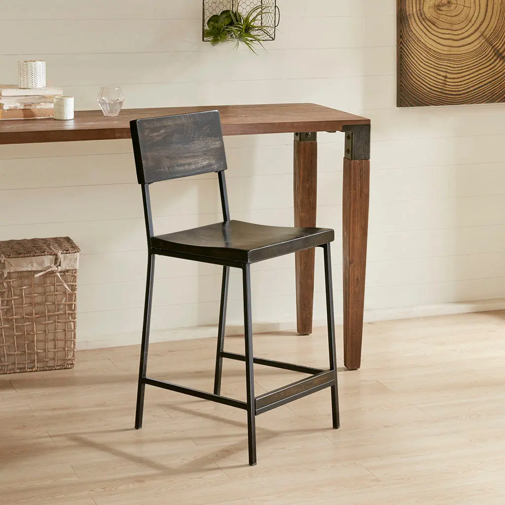 Tacoma 24 Inch Counter Stool Black Timber Modern Bar Stool Kitchen and Dining jla