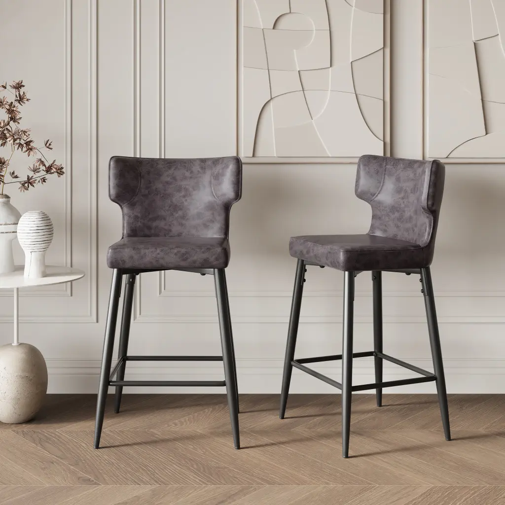 28 Inch Counter Height Bar Stools Set 2 Modern Upholstered Chairs nh-vivalux