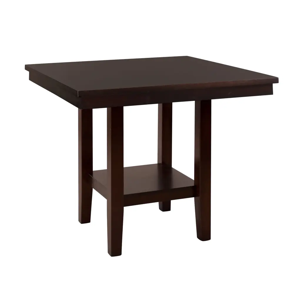 Contemporary Espresso Finish Counter Height Table Shelf kanepe