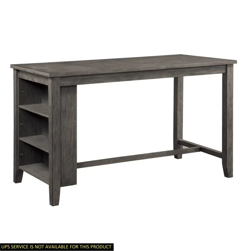 Modern Gray Counter Height Table Constructed Wooden Shelves kanepe