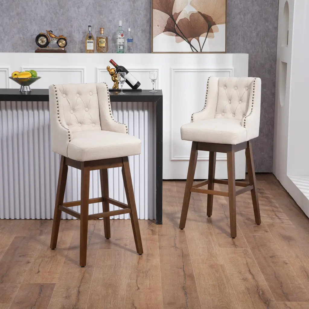 Coolmore Bar Stools Set 2 Counter Height Chairs Footrest Kitchen Island coolmore w-395