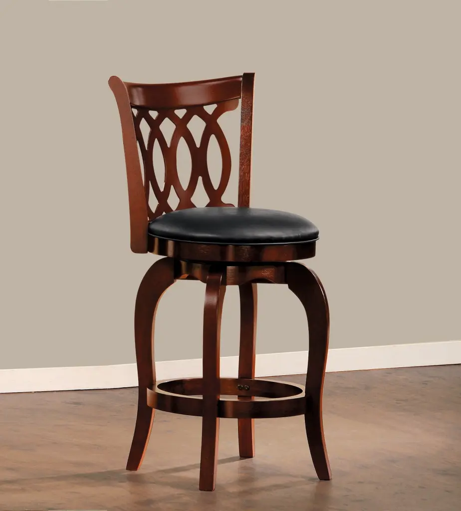 Cozy Swivel Counter Height Chair Dark Cherry Finish Kitchen Stool kanepe