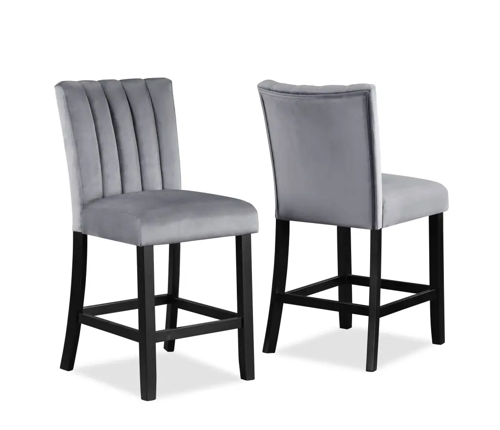 2 Piece Casual Upholstered Counter Height Velvet Channel Chair kanepe