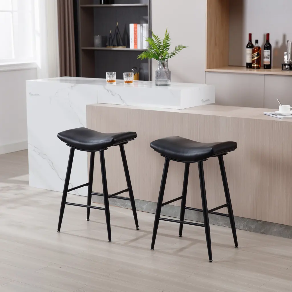 Bar Stools Set 2 Armless Counter Low Bar Stools Without Back Modern Design rnb