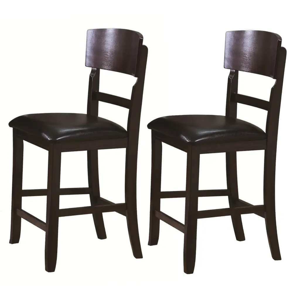 Counter Height Chair Seating Set 2 Brown Wood Material royal hampton