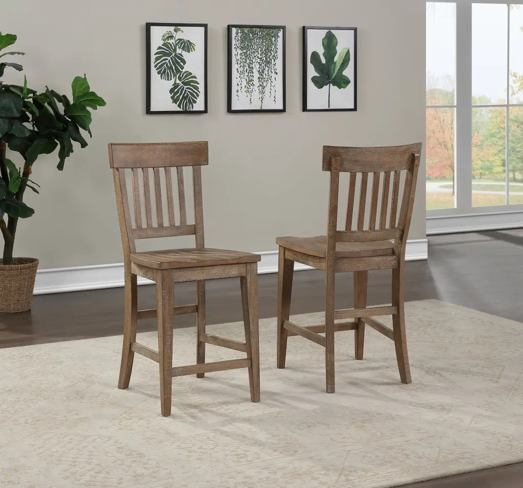 Riverdale Counter Chair Set 2 Dark Brown Timber steve silver furniture