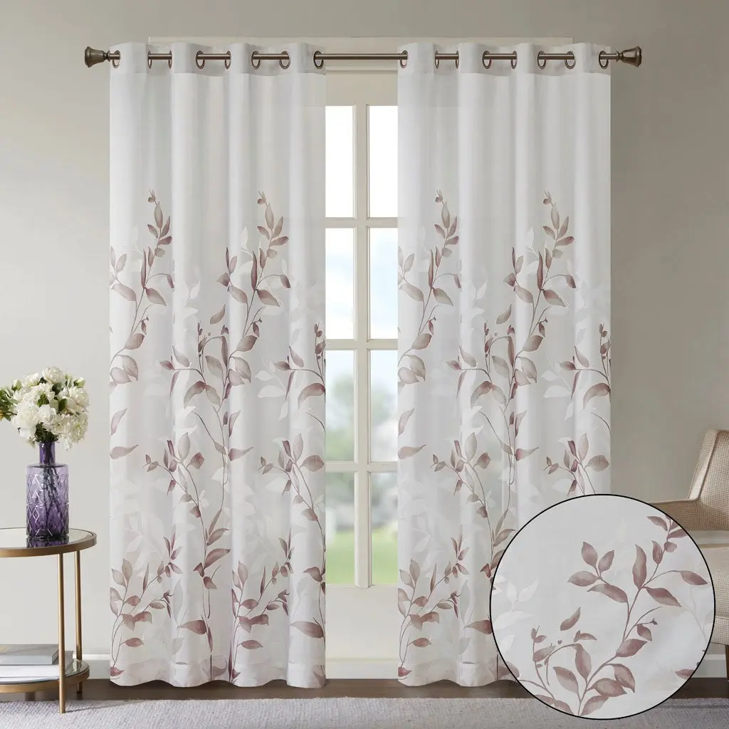 Burnout Printed Curtain Panel Only 1 Piece Multicolor Polyester Window Treatment jla