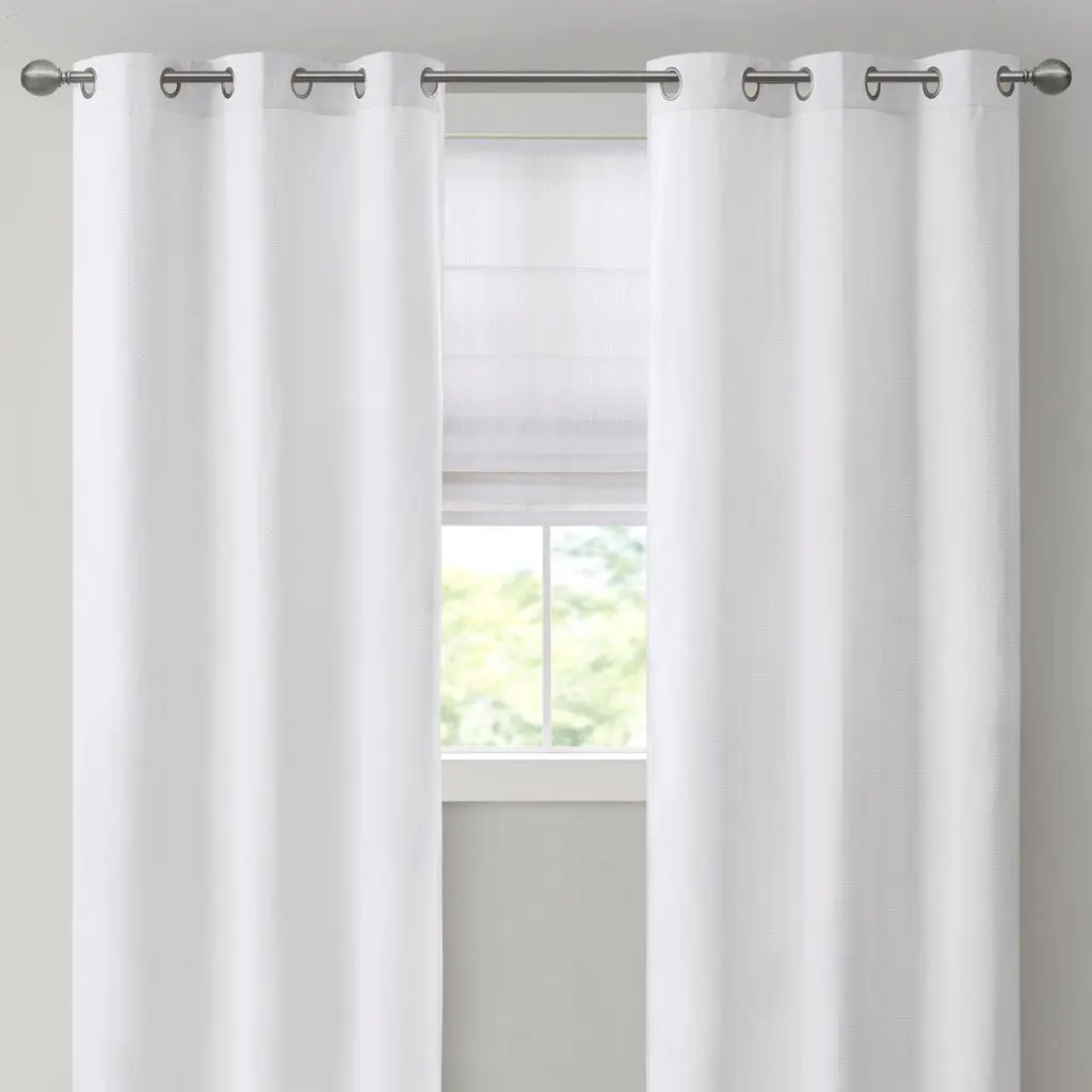 Binquireetweave Room Darkening Drape Panel Pair 2 Pcs White Window Curtains jla