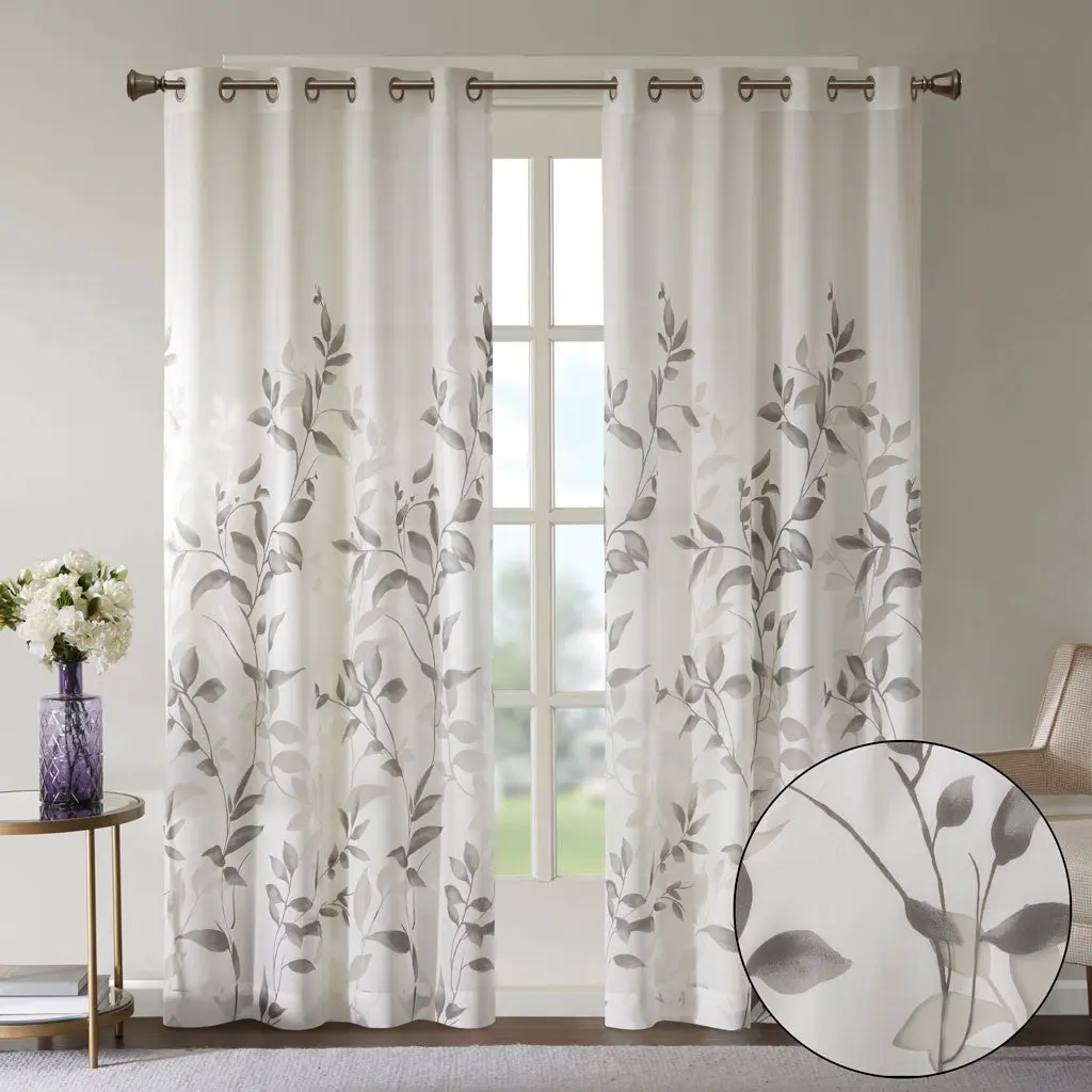 Burnout Printed Curtain Panel Only 1 PC Multicolor Polyester Window Treatment jla